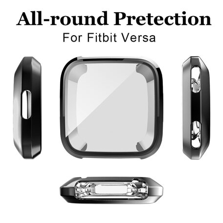 Fitbit Versa 1 weiche TPU-Hülle (vollständig geschützt) - Schwarz