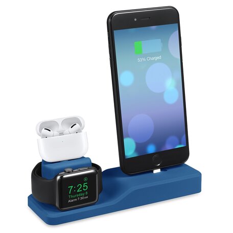 3 in 1 Halterung geeignet für Apple Watch & Airpods & iPhone - Blau