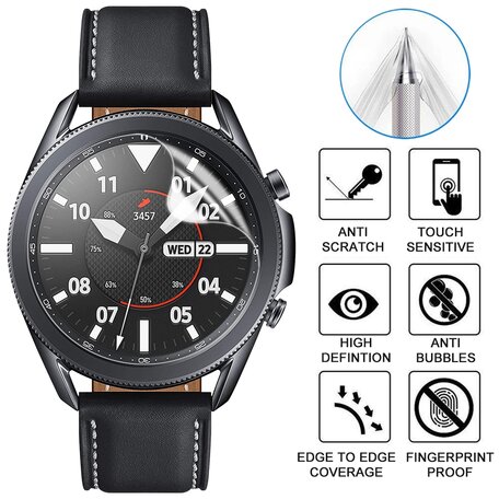 Displayschutzfolie - Vollschutz - Geeignet für die Samsung Galaxy Watch 3 - 41mm