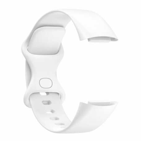 FitBit Charge 5 & 6 Sportband mit Doppelschlaufe - Weiß - Größe: L