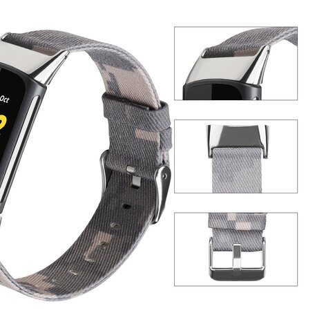 Fitbit Charge 5 & 6 Nylonband - Camouflage grau