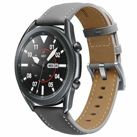 Premium-Lederarmband - Grau - Samsung Galaxy Watch 6 Classic - 47mm & 43mm