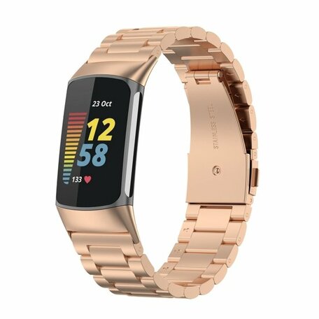 Metallband - Roségold - Geeignet für FitBit Charge 5 & 6