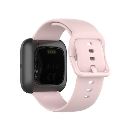 Fitbit Versa 1 / 2 & Lite Silikon-Sportband mit Schnallenverschluss - Pink - Größe: Small