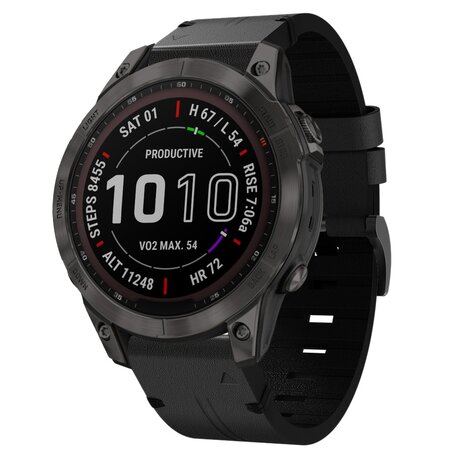 Lederband - Schwarz - Garmin Fenix 7 / 6 / 5