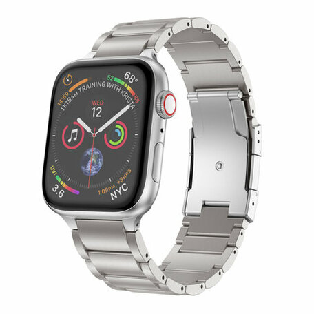 Titanium Gliederarmband - Silber - Passend für Apple Watch 42mm / 44mm / 45mm / 49mm