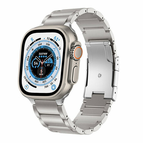 Titanium Gliederarmband - Silber - Passend für Apple Watch 42mm / 44mm / 45mm / 49mm