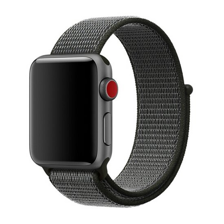 Sport Loop Armband - Grau mit Dunkelgrün - Geeignet für Apple Watch 42mm / 44mm / 45mm / 49mm