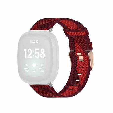 Fitbit Versa 3/4 & Sense 1/2 Segeltuchband - Rot