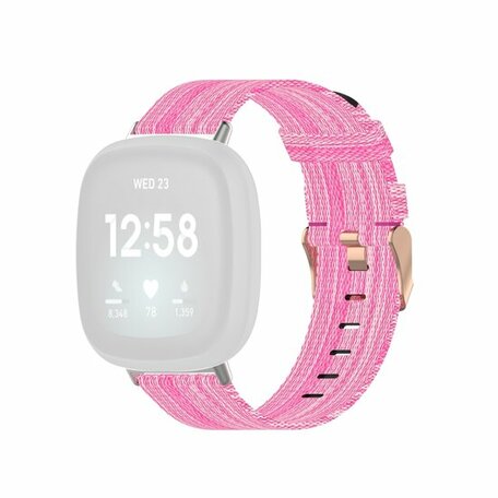 Fitbit Versa 3/4 & Sense 1/2 Segeltuchband - Rosa