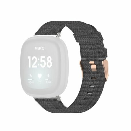 Fitbit Versa 3/4 & Sense 1/2 Segeltuchband - Dunkelgrau