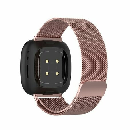 Fitbit Versa 3/4 & Sense 1/2 milanaise Armband - Small - Rosa Gold