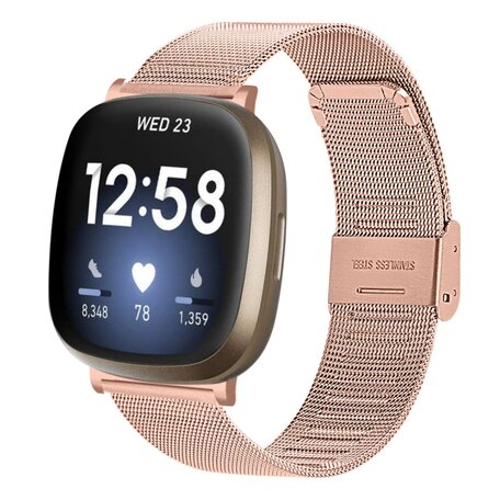 Fitbit Versa 3/4 & Sense 1/2 - Milanaiseband mit Verschluss - Champagner Gold