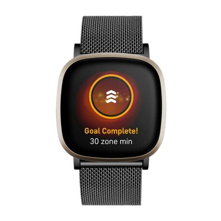 Fitbit Versa 3/4 & Sense 1/2 - Milanaiseband mit Verschluss - Schwarz