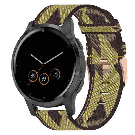 Garmin Venu 3s / Vivoactive 4s / Venu 2s / Vivomove 3s / Forerunner 255s - Segeltucharmband - Gelb