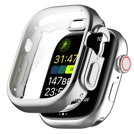 Apple Watch Ultra TPU-Hülle - Vollständig geschützt - Silber - Geeignet für Apple Watch 49mm (Ultra)