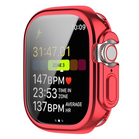 Apple Watch Ultra TPU-Hülle - Vollständig geschützt - Rot - Geeignet für Apple Watch 49mm (Ultra)