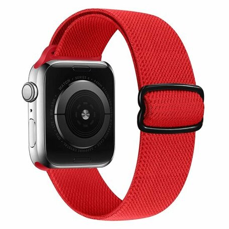 Solo Loop Nylonband - Rot - Geeignet für Apple Watch 38mm / 40mm / 41mm / 42mm