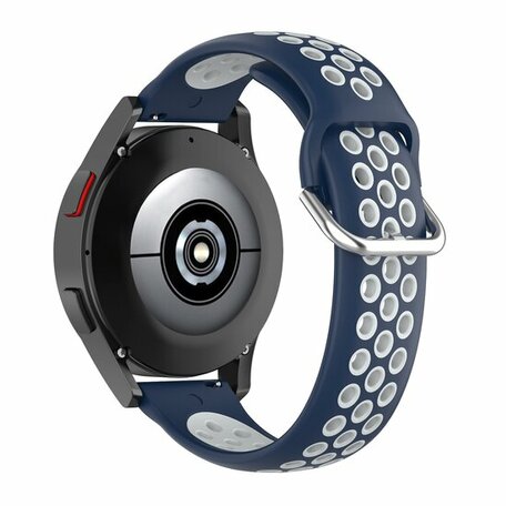 Samsung Galaxy Watch - 42mm - Silikon-Sportarmband mit Schnalle - Dunkelblau + Weiß