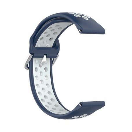 Samsung Galaxy Watch - 42mm - Silikon-Sportarmband mit Schnalle - Dunkelblau + Weiß