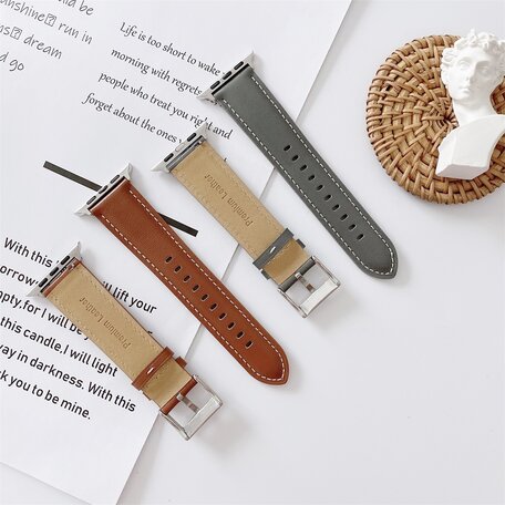 Premium Lederband - Altrosa - Geeignet für Apple Watch 38mm / 40mm / 41mm / 42mm