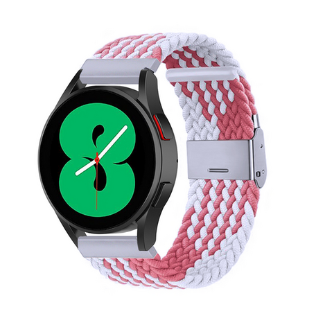 Garmin Forerunner 55 / 245 / 645 - Geflochtenes Armband - Weiß / rosa