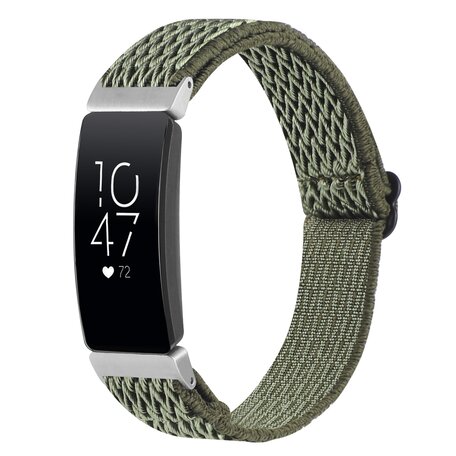 FitBit Inspire 2 & Ace 3 Elastisches Solo-Schleifen-Nylonband - Dunkelgrün