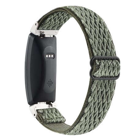 FitBit Inspire 2 & Ace 3 Elastisches Solo-Schleifen-Nylonband - Dunkelgrün