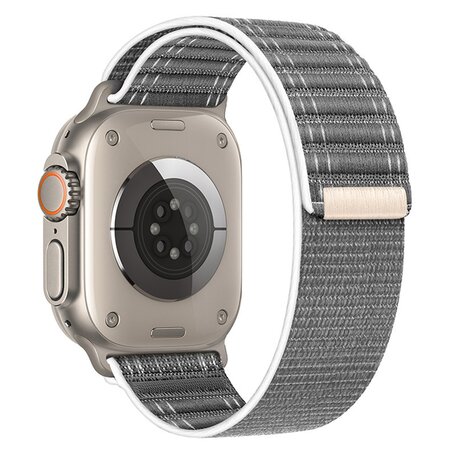 Nylon Wave Armband - Grau - Geeignet für Apple Watch 44mm / 45mm / 46mm / 49mm