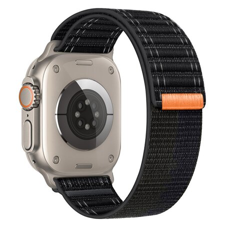 Nylon Wave Armband - Schwarz - Geeignet für Apple Watch 44mm / 45mm / 46mm / 49mm