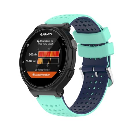 Silikon-Punkt-Muster-Armband - Türkis + Dunkelblau - Garmin Forerunner 220 / 230 / 235 / 620 / 630 / 735 (XT)
