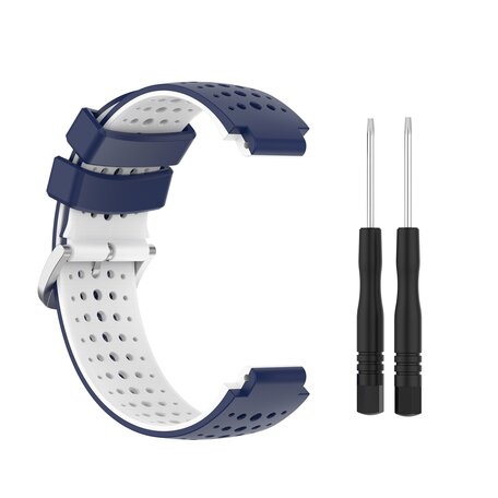 Silikon-Punktmuster-Armband - Dunkelblau + Weiß - Garmin Forerunner 220 / 230 / 235 / 620 / 630 / 735 (XT)