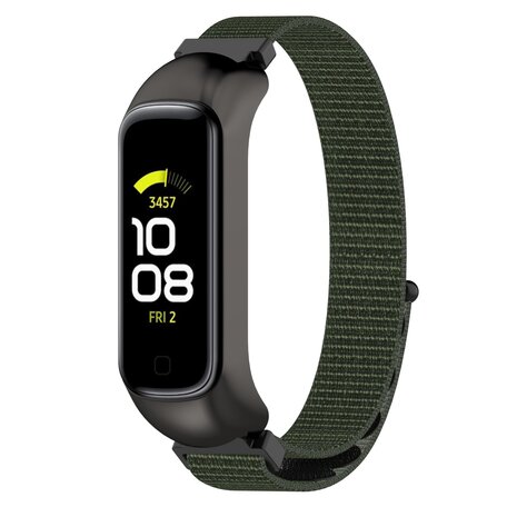 Nylon Sport Loop Armband - Dunkelgrün - Samsung Galaxy Fit 2